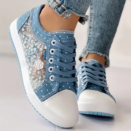 Embroidery Floral Mesh Casual Shoes