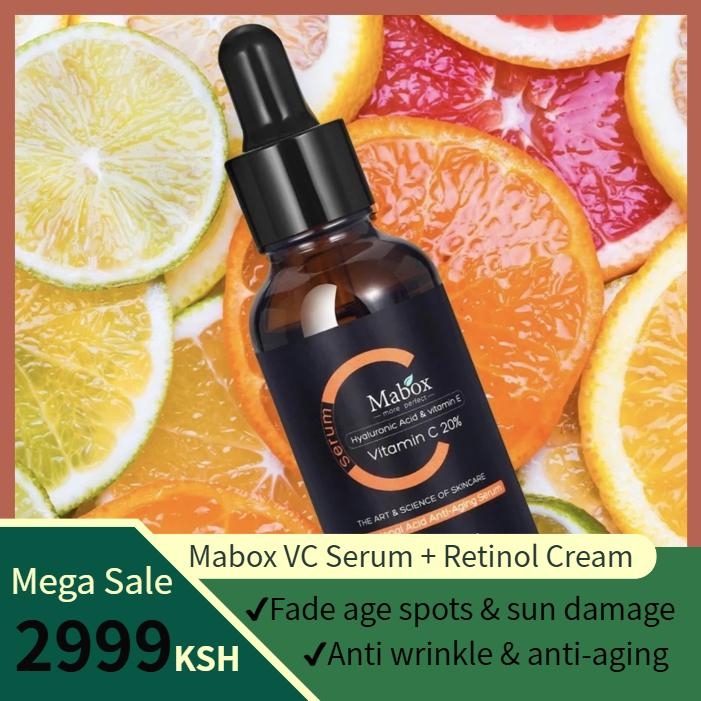Mabox Vitamin C Serum;  Mabox 2.5% Retinol Moisturizer Face Cream