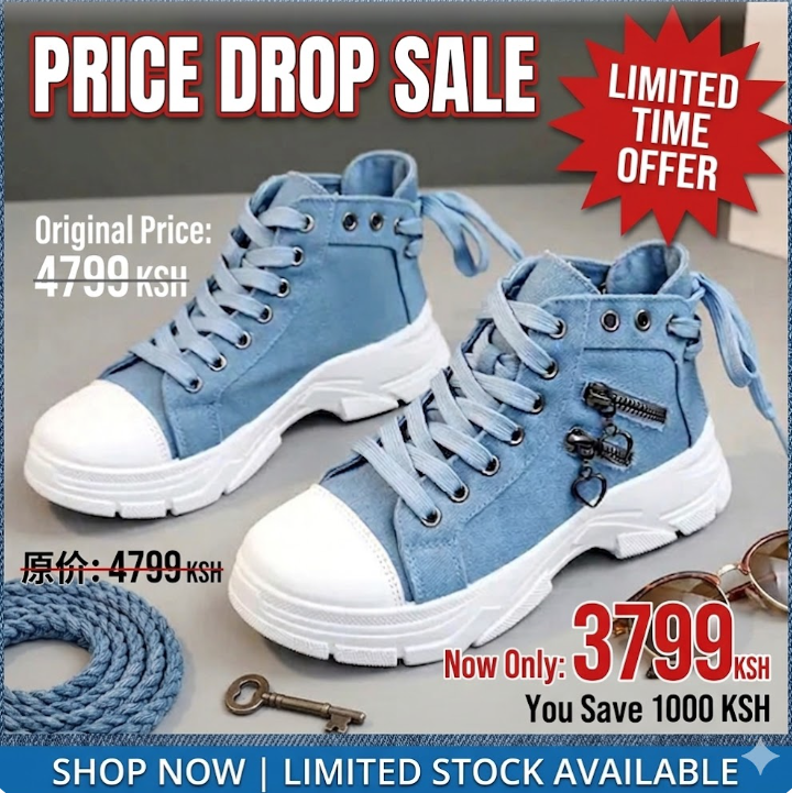 Women's High-top Denim Shoes
