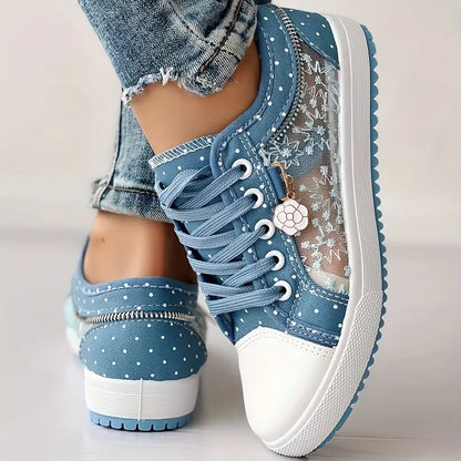 Embroidery Floral Mesh Casual Shoes