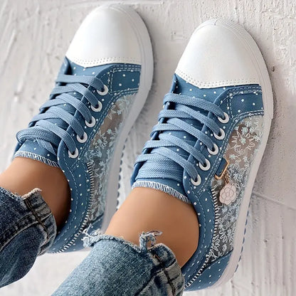 Embroidery Floral Mesh Casual Shoes