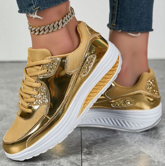 Sparkling Goldy Women's Sneakers