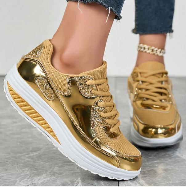 Sparkling Goldy Women's Sneakers
