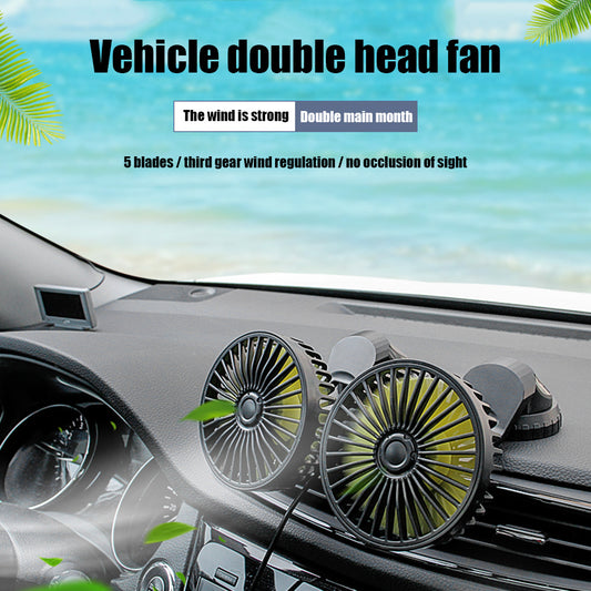 Car USB Dual-Head Fan