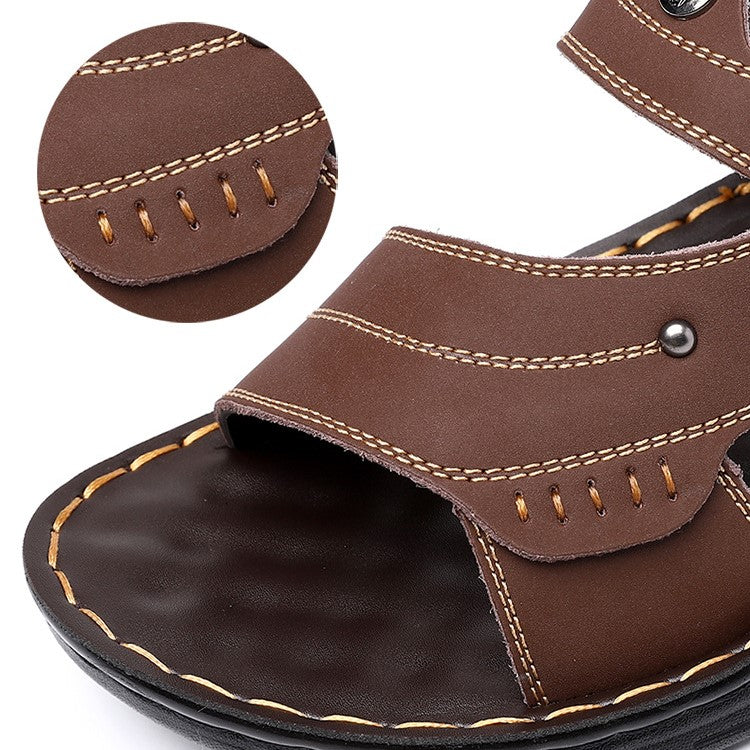 Men's Two-way Outdoor Leather Sandals/Slippers