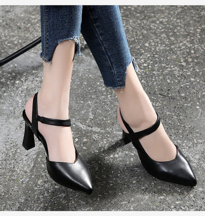 Pointed Toe Thick Heel High Heels