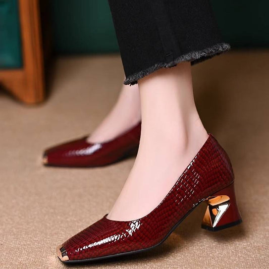 Women's Metal-Toe Chunky Heels