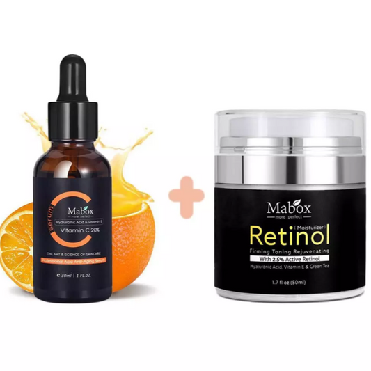 【🎄Xmas Sale】Mabox Vitamin C Serum;  Mabox 2.5% Retinol Moisturizer Face Cream